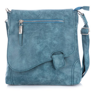 Niebieska torebka damska Bag Street z asymetryczną klapką