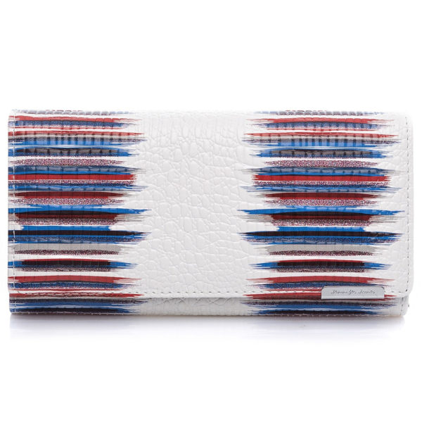 biało niebieski portfel damski duży lakierowany Jennifer Jones