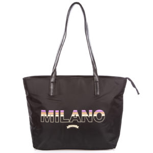 czarna materiałowa torba damska do ręki MILANO