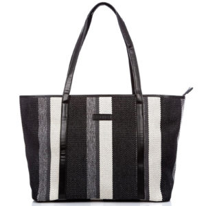 duża torba damska shopper bag bawełniana czarno biała Jennifer Jones