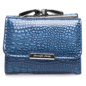 mały lakierowany portfel damski na bigiel Jennifer Jones niebieski