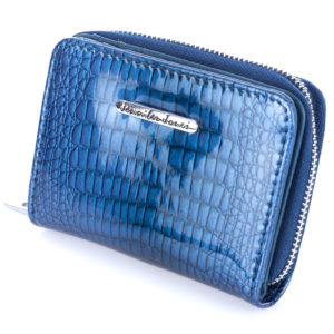 mały niebieski portfel damski lakierowany Jennifer Jones