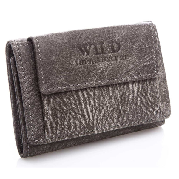 mały szary portfel męski skórzany WILD RFID