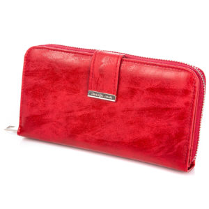 pojemny czerwony portfel damski z eko skóry Jennifer Jones