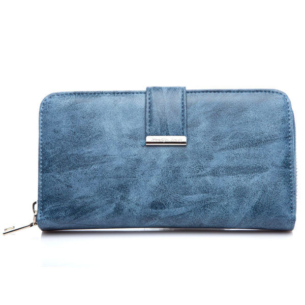 pojemny jasno niebieski portfel damski z eko skóry Jennifer Jones