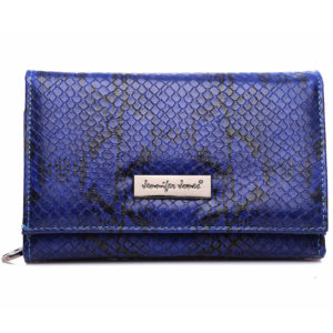 portfel damski niebieska skóra węża Jennifer Jones