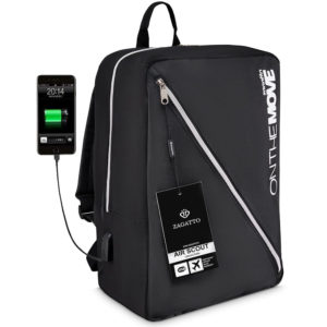 nowoczesny miejski plecak czarny ZAGATTO z portem USB